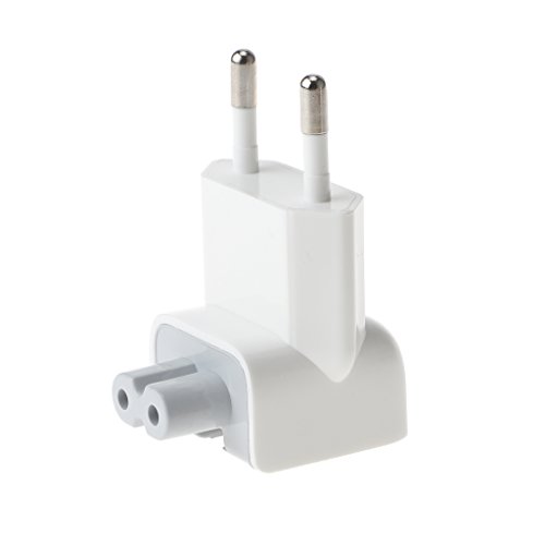 Image of WOVTE Europe Plug Converter Travel Charger Adapter for Apple iBook MacBook White Pack of 2