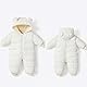 Renholin Baby Jungen Mädchen Winter Snowsuit Warm Down Romper Neugeborene dicke Reißverschluss Winddichte Kapuze Fleece Jumpsuit für Oberbekleidung