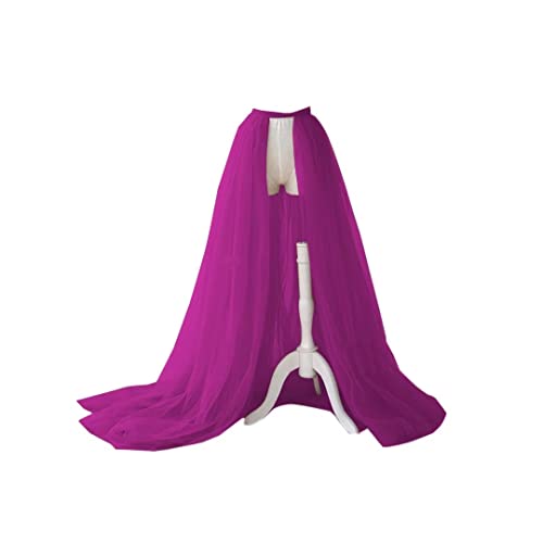 Image of Detachable Wedding Train Only Length 66 inch Wedding Maxi Tulle Skirts Floor Length Overskirt for Bridal Party