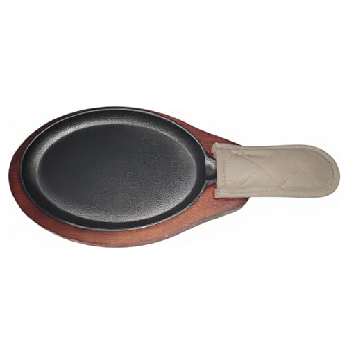Comparison: Best Smith & Clark Ironworks Fajita Skillet Set 10 XZHOUSE Fajita Skillet Set Cast Iron Skillet Set 7.1in*9.84in with Pan Handle Sleeve and Anti-Scald Base-Sizzling Skillet, Steak Plate for Kitchen Cooking BBQ Party, 18*25cm, Black, XY20009