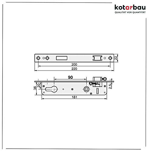 KOTERBAU® Sashlock con profilo europeo 90/20 mm