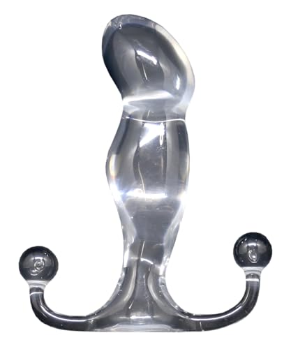 Aneros Progasm Ice Prostate Massager for Men Hands-Free P-Spot Stimulator Large Angled Head + Filling Midsection Rigid Thermoplastic with Glass-Like Finish (Ice/Clear)