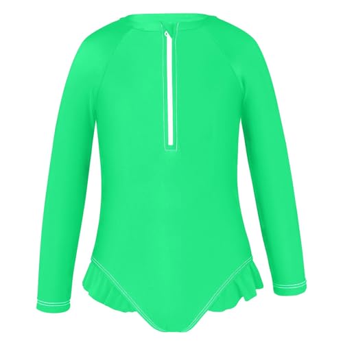 CHIFIGNO Spring Green One Piece Swimsuit for Girls Rash Guard Quick Dry Bathing Suit Kids 3T2