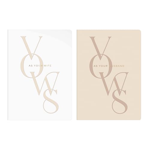 Livres de vœux en coton texturé Fringe Studio pour vœux de mariage raffinés