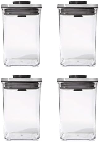 OXO Steel POP Container Small Square Short - 1.1 Qt/1 L (Pack of ...