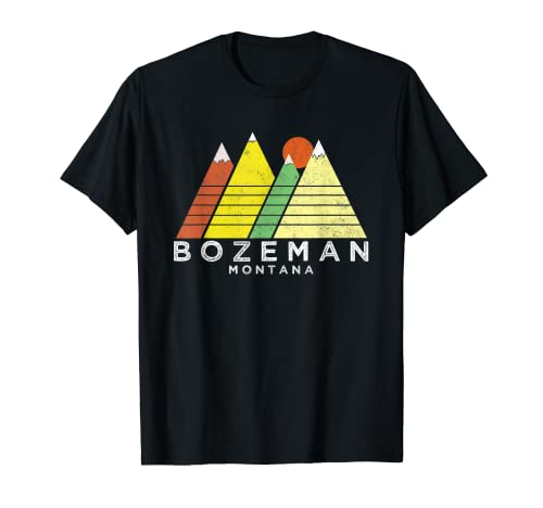 Bozeman, Montana - Camiseta de montaña estilo retro Camiseta