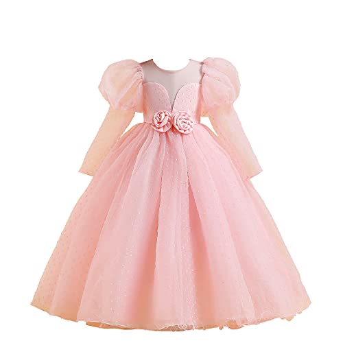 Vestido para niños de manga larga y cola plana para fiesta de cumpleaños infantil