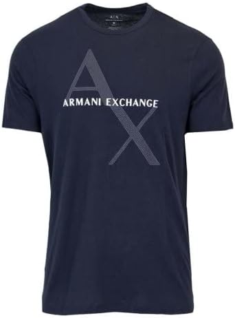 Armani Exchange Men's Crew Neck Logo Tee T Shirt, Navy, Medium - Image 5