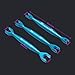 havcybin 3pcs Aluminum Alloy Wrench 3-4mm 4.5-5mm 5.5-7mm Double End Universal Spanner Open End Small Wrench Set Repair Tool For Rc Crawler Car HSP Traxxas Axial SCX10 Truck (Blue)