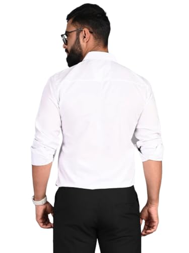 Image of Pinkmint Men's Solid Shirt | Soft Cotton Blend | Formal Shirt | Plain | Full Sleeve - Regular Fit (Available in Plus Size and Pack of 3)