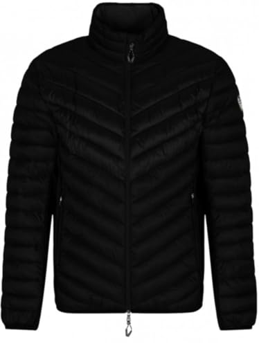 EA7 Chaqueta Acolchada para Hombre, Negro, Cuello Alto, Cierre con Cremallera, Diseño Deportivo (FR/ES, Letras, XXL, Regular, Regular, Negro)