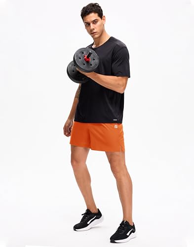 Image of GGJ Men's Lightweight Athletic Shorts with 2 Zipper Pockets 7 inch /9 inch /5 inch Gym Workout Running Quick Dry Tennis Shorts for Men