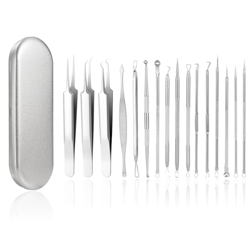 16 Piece Blackhead Remover Comedone Squeezer Set