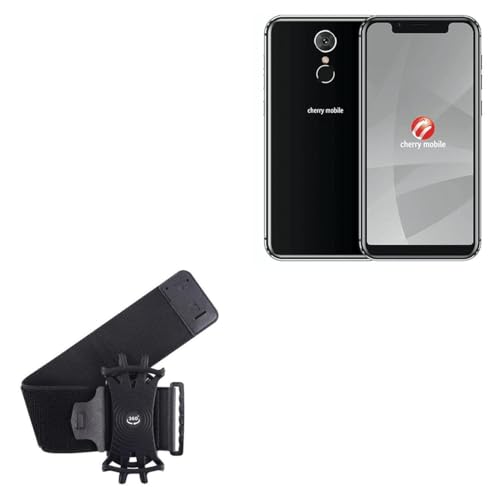 BoxWave Holster Compatible with Cherry Mobile Flare J2 2018 - ActiveStretch Sport Armband, Adjustable Armband for Workout and Running - Jet Black