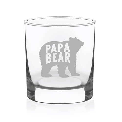 C M Cabin in the Woods Whiskey Rocks Glass - 11 oz Clear Glass - Cabin Themed Gift for Men and Women
