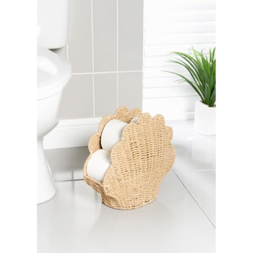 New Shell Toilet Roll Basket Holder | Decorative Bathroom Storage | Coastal-Inspired Design | Unique Toilet Tissue Organizer for Nautical Bathroom Décor A-08 - Cosy Home Interiors New Shell Toilet Roll Basket Holder | Decorative Bathroom Storage | Coastal-Inspired Design | Unique Toilet Tissue Organizer for Nautical Bathroom Décor A-08