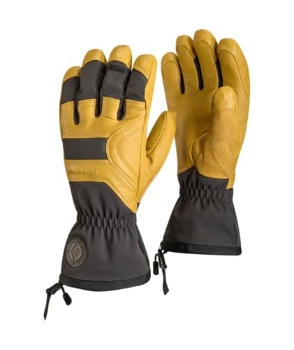 BLACK DIAMOND Men's Patrol Gloves | GORE-TEX Waterproof | Goat Leather Shell | PrimaLoft Gold Insulation for Skiing & Winter Work | Beeswax 2.0 | Large