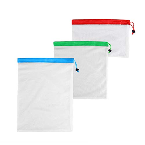 Nishore Sacos de malha reutilizáveis para produtos de malha Bolsa de armazenamento de malha de náilo