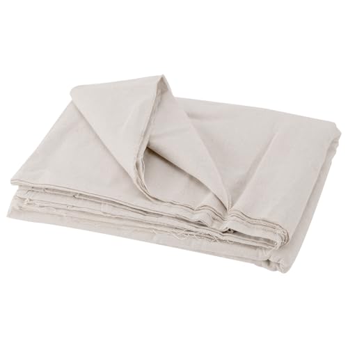 SYUTBOU Tissu en Lin au Mètre 150x400 cm - Blanc Naturel - Mélange Lin Coton - Pour Rideaux, Nappes, Textiles d'Intérieur - Tissu Couture
