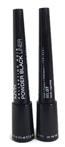 (TWO PACK) NYX Cosmetics Collection Noir Powder Black Liner, #BEL07, 0.05 oz.