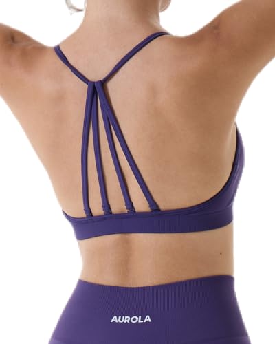 Image of AUROLA Mercury Workout Sports Bras Women Athletic Removable Padded Backless Strapy Minimal Crop Top