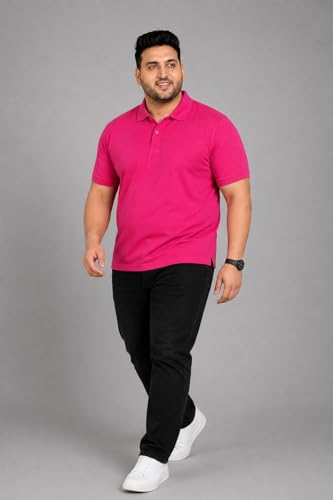 Image of INKKR Plus Size Solid Men's Polo Neck T-Shirt