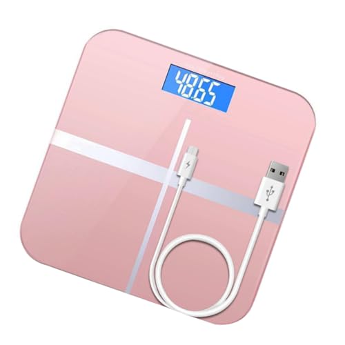 Pèse personne intelligent USB balance numérique rechargeable rose doré