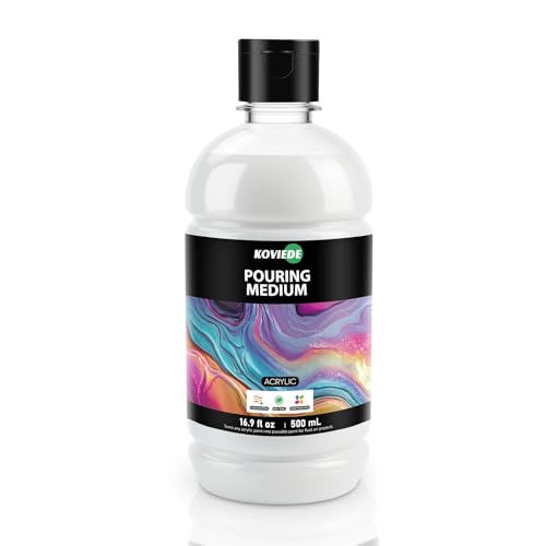 KOVIEDE 16.9 fl oz (500 mL) Acrylic Pouring Medium Improves Flow and Consistency for Fluid Art