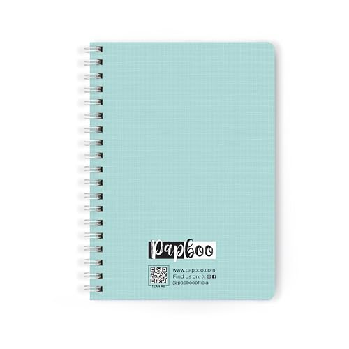 Image of PAPBOO A5 Handy, Hardcover, Hardbound 2026 Diary with Calendar, Easy to Carry White Spiral Wiro Notebook: 80 GSM Paper, Ruled, 188 Pages, Journal, Diary, Gift (Tiffany)