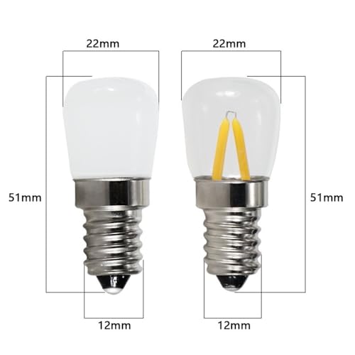 Bombilla LED E14 T22 de 1,5W: filamento COB en cristal transparente blanco cálido 4