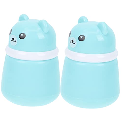 DRESSOOS クマのパウダーパフボックス 収納ケース 大容量設計 赤ちゃん用 ふわふわコスメティックパウダー容器 2個入り