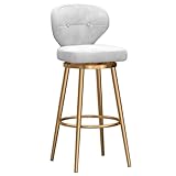 BEABAG Taburetes de Bar con Altura de mostrador con Respaldo, taburetes de Bar Modernos, Silla de Bar giratoria con Patas Doradas y cómodo cojín para mostrador de Isla de Cocina