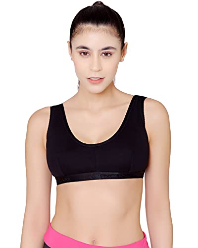 Image of BODYCARE Women's Cotton & Spandex Non-Padded Non-Wired Sports Bra (Pack of 2)