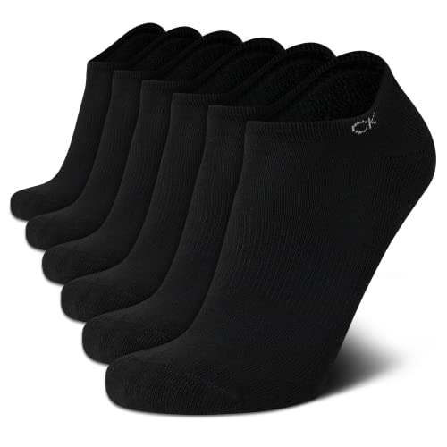 Image of Calvin Klein Mens No Show Socks - 6 Pack Soft Cotton Blend Cushioned Athletic Low Cut Socks for Men for Sports and Running