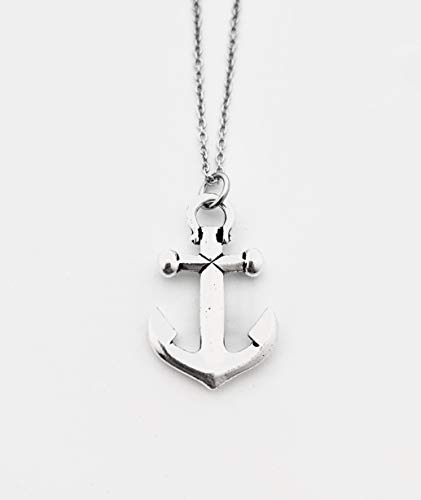 Anchor Necklace - Pewter Anchor on 18 inch Stainless Steel Cable Chain2