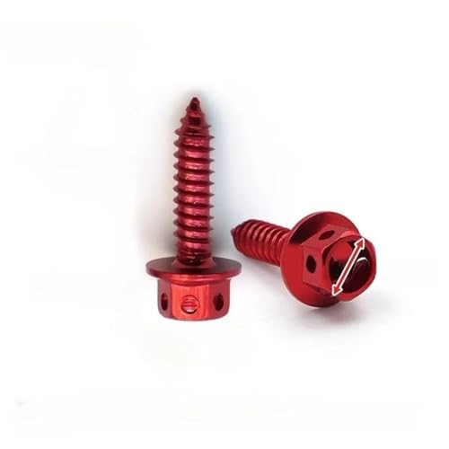 Vis autotaraudeuses M5x20 aluminium rouge pour carénage moto Suzuki Ducati