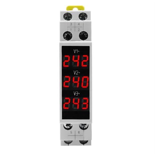 Voltmètre triphasé AC 80-500V BV-3R rail DIN à affichage LED