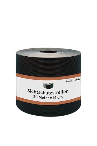 home Trends Bandes brise-vue sans clips de montage en polypropylène - Pare-vent - Pour panneaux à double fil - PP dur - Anthracite - 26 m x 19 cm