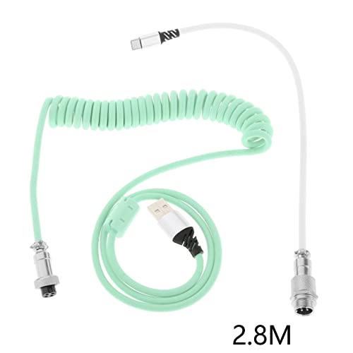 Image of CALANDIS Coiled USB Type C Cable for Pc for Mechanical Keyboard Cellphone Accessories Blue White