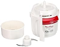 Moulinex AD5601 Moulinette-Zerkleinerer, 800 W, Hacken, Mixen und Kurz, System 1 – 2 – 3 Schnellbedienung, Klinge aus Edelstahl, Weiß und Rot, Schwarz – Ansicht 4