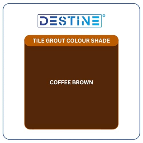 Image of DESTINE READY-TO-MIX inchTILE GROUT inch (16 COLOURS) (ALL PACKS: 100 Gm,250 Gm,400 Gm,800 Gm,1 Kg), Waterproof, Crack Filler, Cement Based Tile Gap Filler (10 Kg, Coffee Brown)