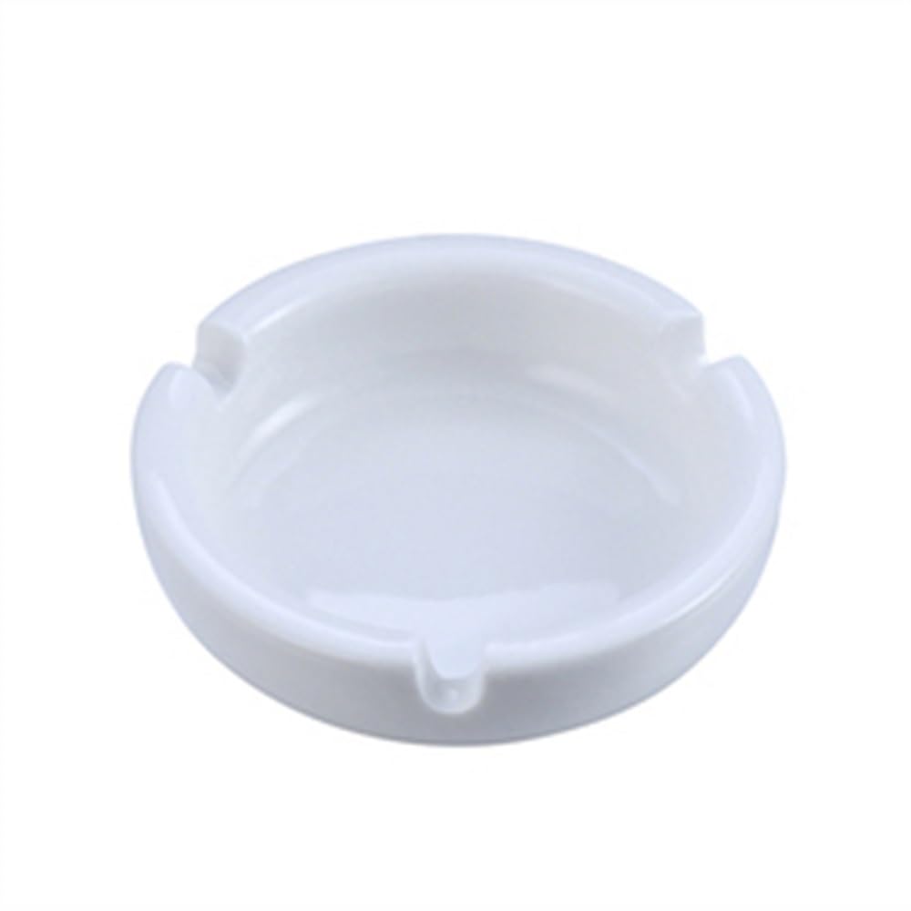 Smoking Accessories Household Thick Circular Ceramic White Ashtray Commercial Hotel Bar Bedroom Living Ashtrays(Small)