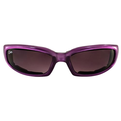Chix Rally Padded Motorcycle Sunglasses Translucent Purple Frames Gradient Smoke Lens2