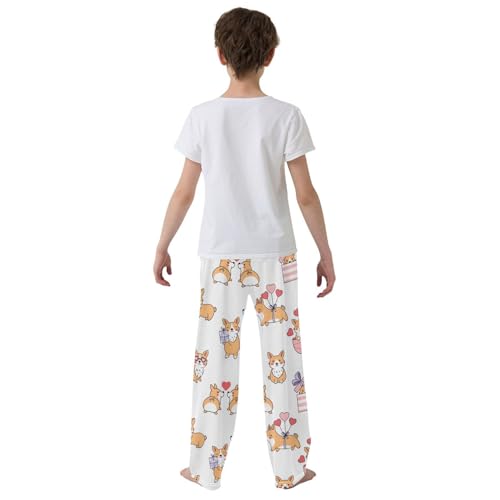 Boys' Pants Corgi Dogs Cute Animals Long Bottoms Jogger Pants Elastic Waist Trousers with Pockets S-XL3