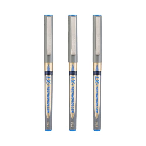 Image of Luxor Schneider LX 815 Technoroller|Roller Ball Pen|Pack of 3-Blue|Cone Tip|0.7mm|100% German Technology|Consistent Ink Flow|Smooth Writing Experience| Ideal for Students & Professionals