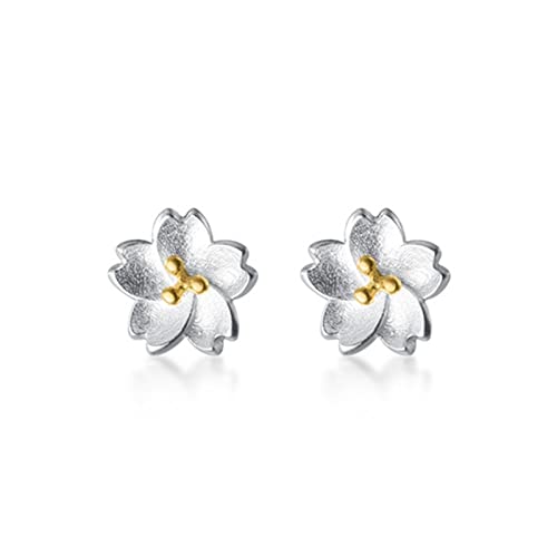 Boucles d'oreilles en argent 925 massif et motif floral précieux