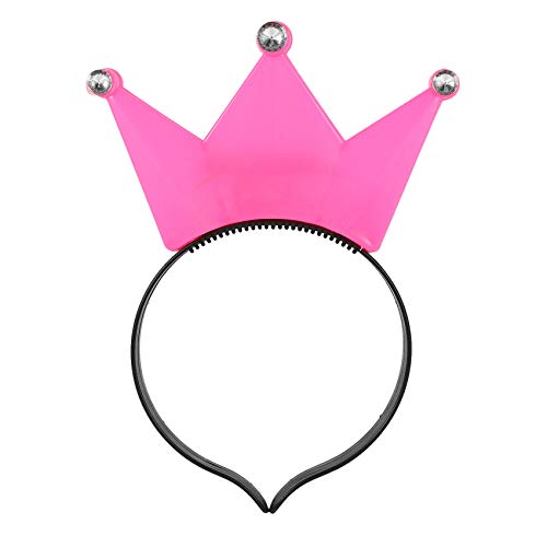 WXHN 1pcs LED Blink Diadem Krone Haarreif Weihnachten Geburtstag Party Prinz Prinzessin Koenig Deko Rosa Cover