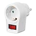 Produktbild Hama Steckdosenadapter (Schutzkontakt Stecker, Steckdosenadapter mit Schalter, Ein-/Aus-Schalter, Adapter, Schutzkontaktsteckdose, Energiesparen, Stromsparen) weiß