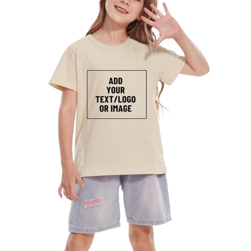 Personalized Custom T-Shirts for Kids Customized Images or Text Girls and Boys Short Sleeve Plain Shirt2