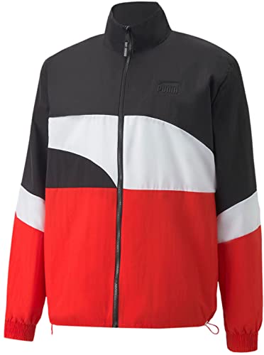 Chaqueta Clyde PUMA para hombre en talla XXL color negro y rojo alto riesgo